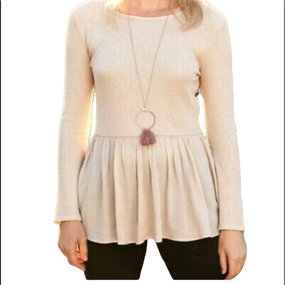 Matilda Jane wonderment oh so nice peplum long sleeve top woman’s size Medium - Picture 1 of 7